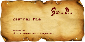 Zsarnai Mia névjegykártya